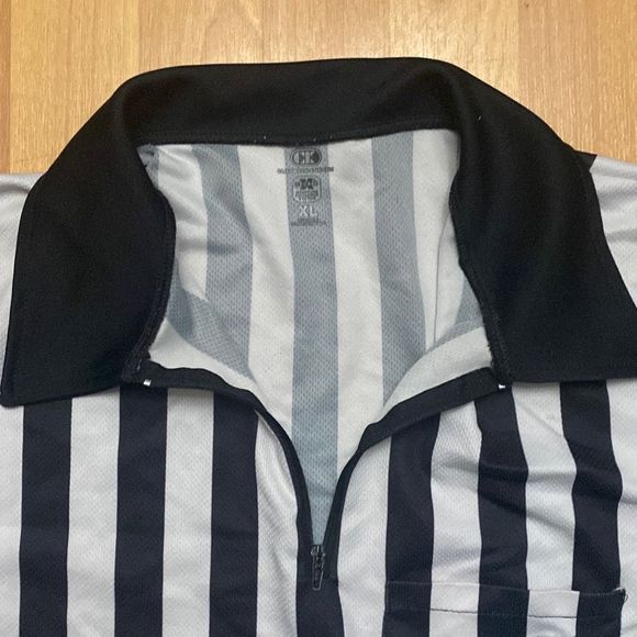 Vintage FHSAA SMITTY Football Officials Referee Shirt 2" Stripe Men XL - Picture 5 of 8